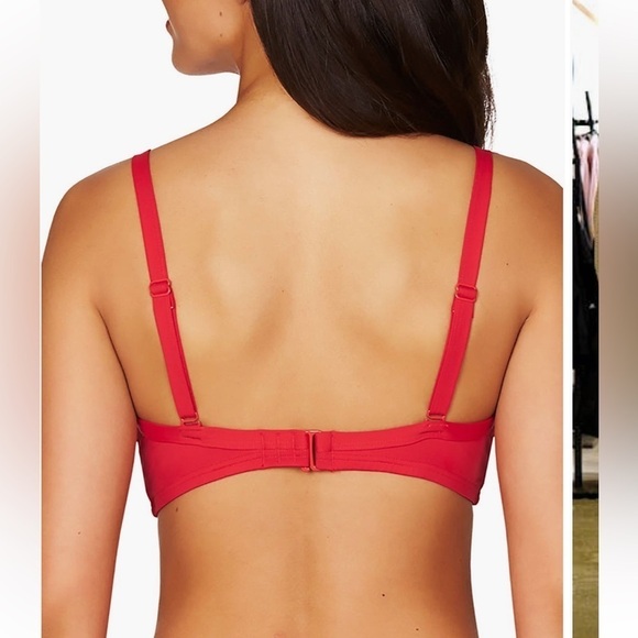 Sea Level Cross Front Red Bikini Top Size 8 - Picture 3 of 12